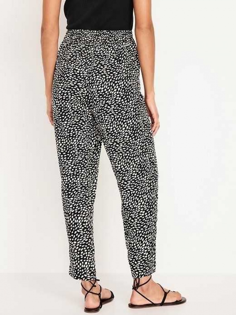 Old Navy High-Waisted Playa Taper Pants Black Leopard | ODX190265