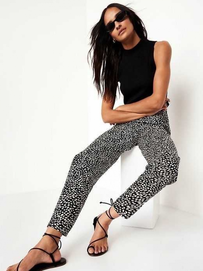 Old Navy High-Waisted Playa Taper Pants Black Leopard | ODX190265