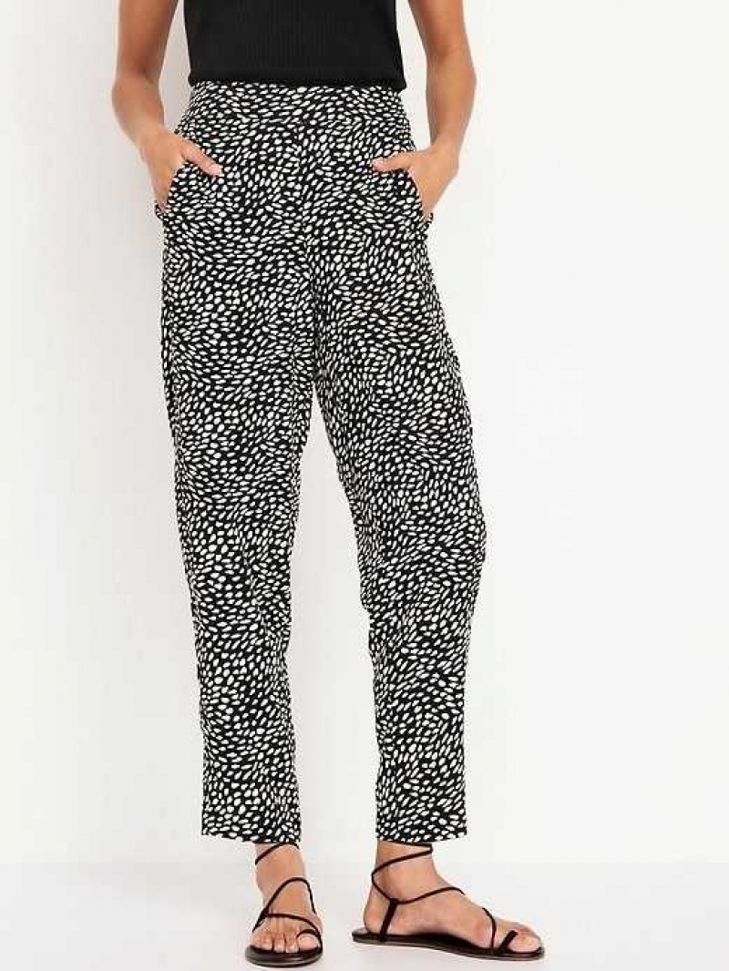 Old Navy High-Waisted Playa Taper Pants Black Leopard | ODX190265