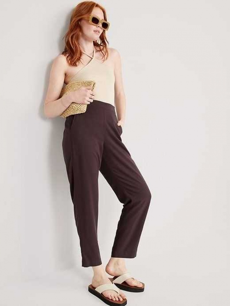 Old Navy High-Waisted Playa Taper Pants Purple Burgundy | RYD902173