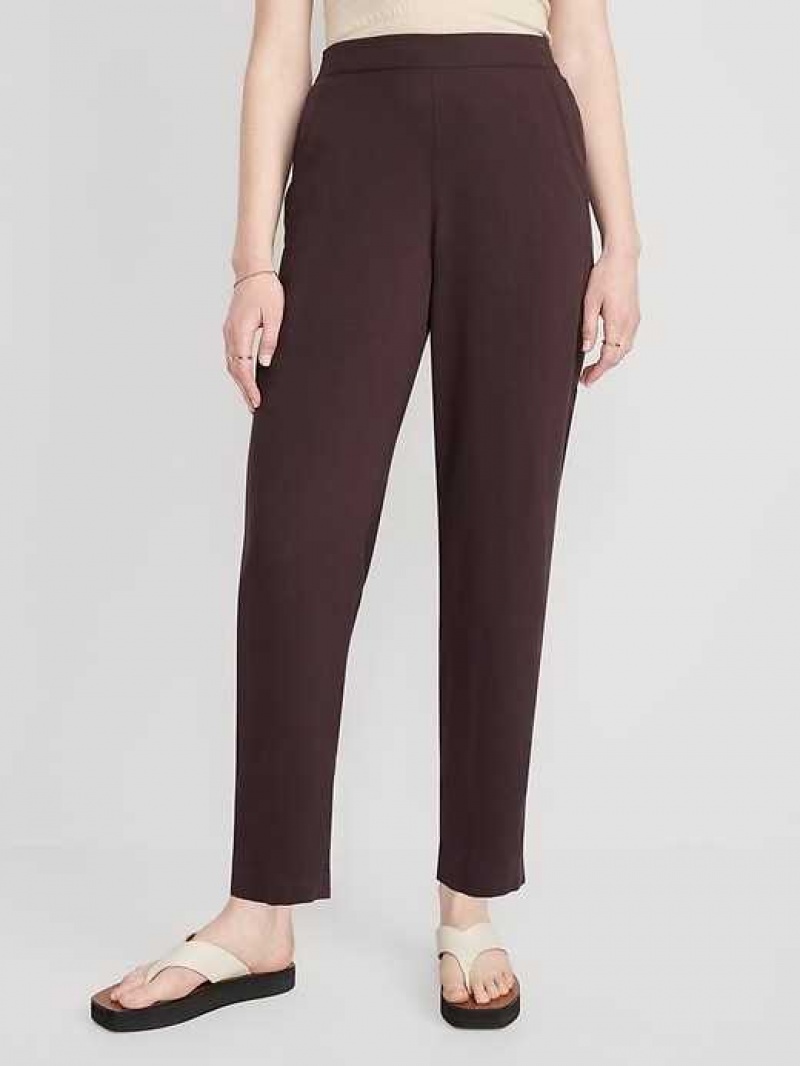 Old Navy High-Waisted Playa Taper Pants Purple Burgundy | RYD902173