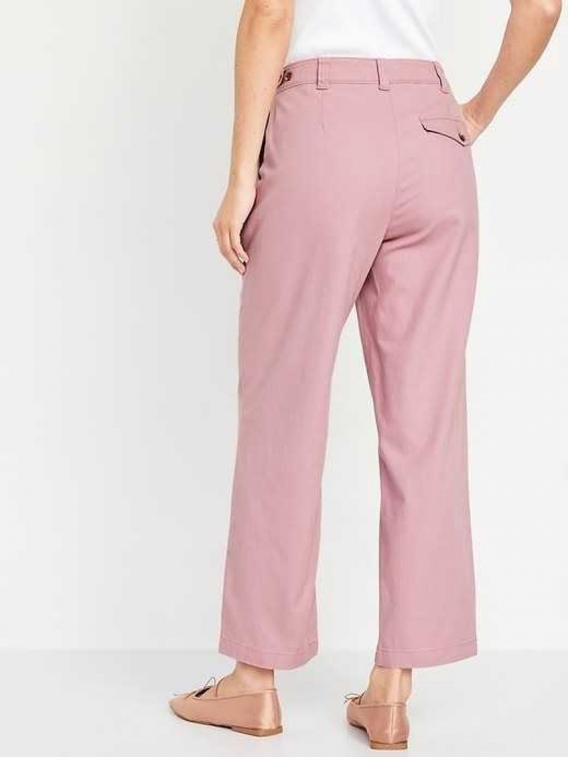 Old Navy High-Waisted Pleated Chino Ankle Pants Woodrose | GCE517964