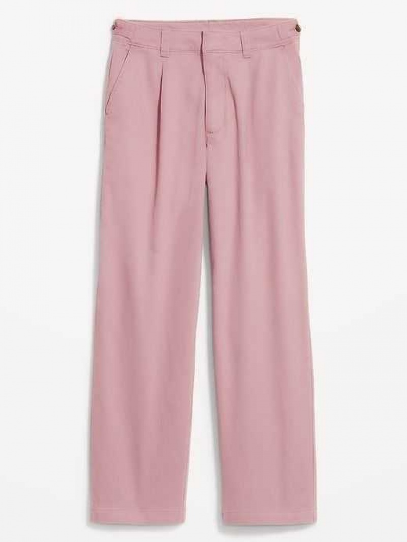 Old Navy High-Waisted Pleated Chino Ankle Pants Woodrose | GCE517964