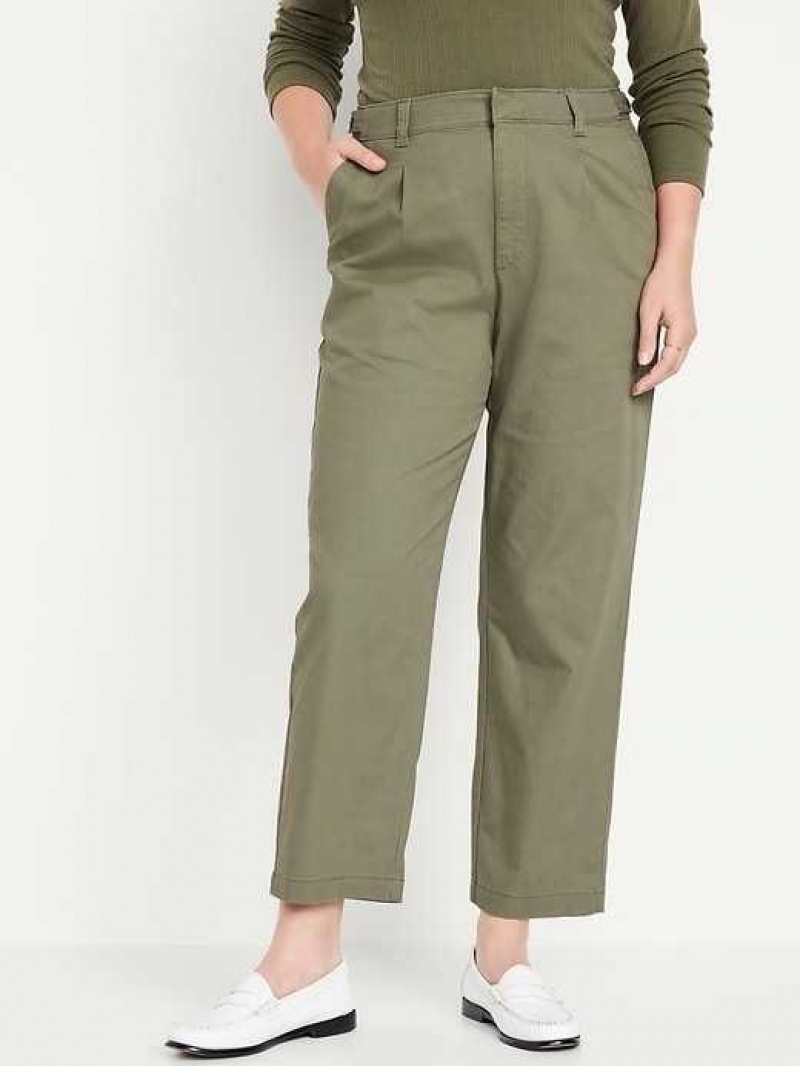 Old Navy High-Waisted Pleated Chino Ankle Pants Grey | FPI097238