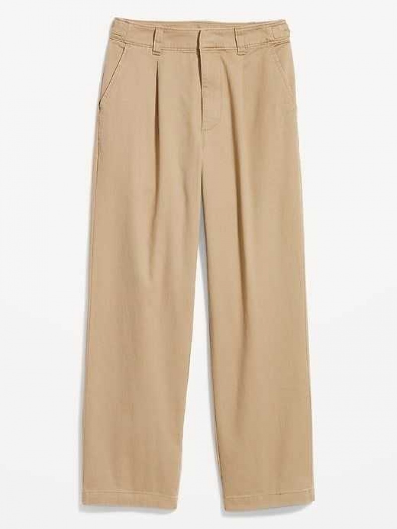 Old Navy High-Waisted Pleated Chino Ankle Pants Teakwood | BRT053987