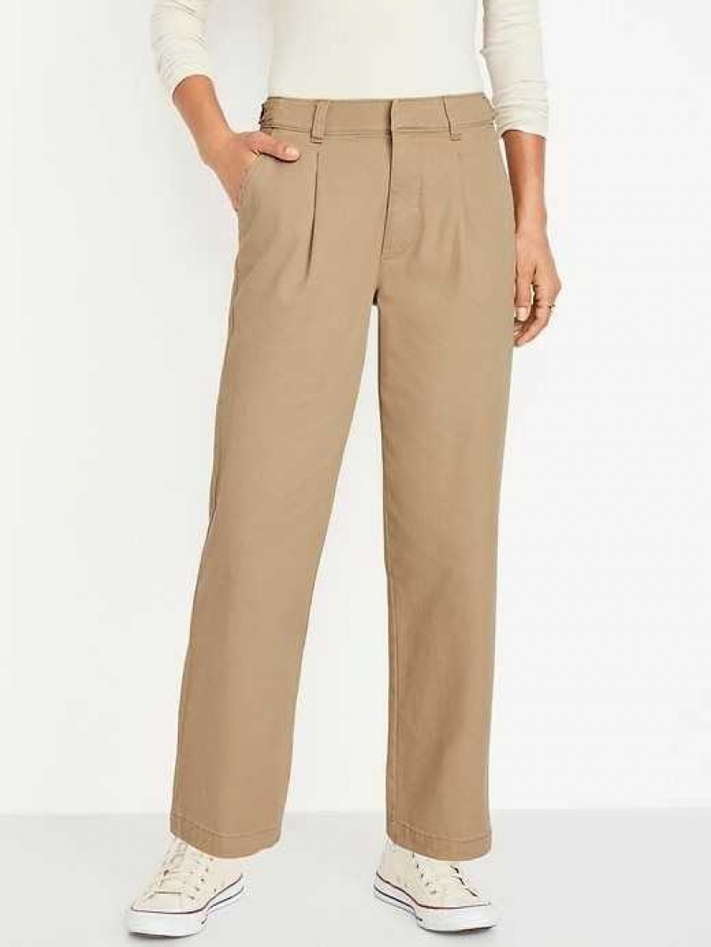 Old Navy High-Waisted Pleated Chino Ankle Pants Teakwood | BRT053987