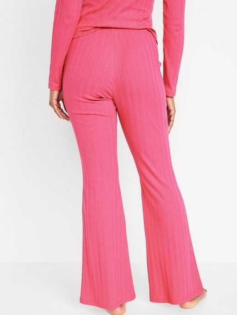 Old Navy High-Waisted Pointelle-Knit Flare Pajama Pants Pink | IVS879541