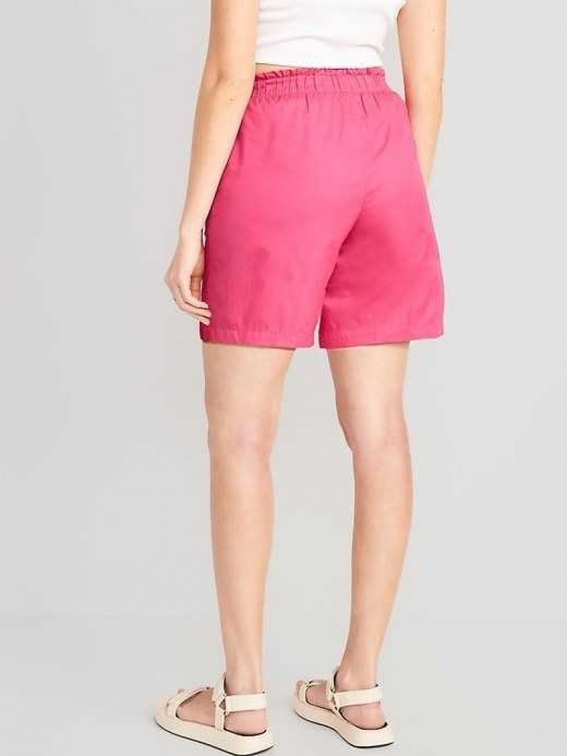 Old Navy High-Waisted Poplin Pull-On Shorts Pink | ZKI428653