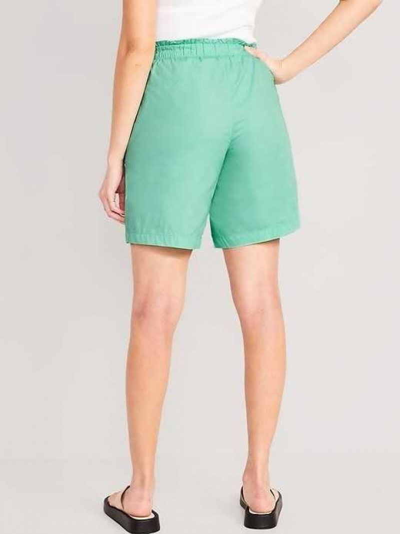 Old Navy High-Waisted Poplin Pull-On Shorts Green | QHZ420581