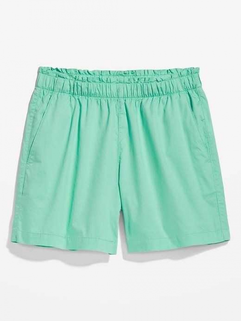 Old Navy High-Waisted Poplin Pull-On Shorts Green | QHZ420581