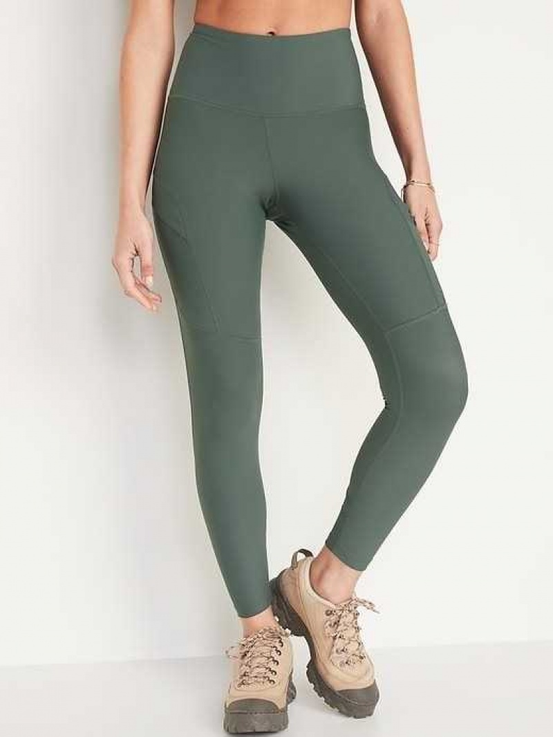 Old Navy High-Waisted PowerSoft 7/8-Length Cargo Leggings Green | QMW387249