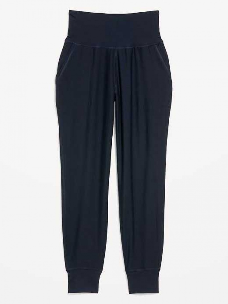 Old Navy High-Waisted PowerSoft 7/8 Joggers Blue Navy | OVX340286