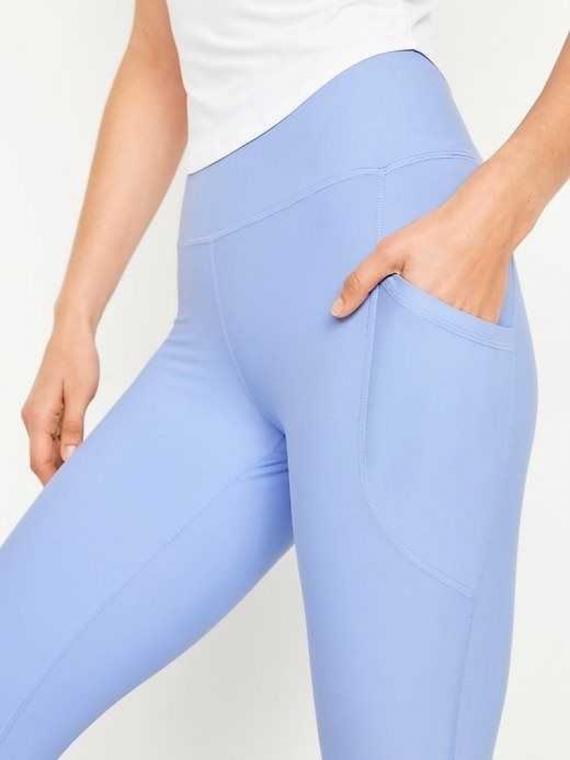 Old Navy High-Waisted PowerSoft 7/8 Leggings Blue | OZL692035