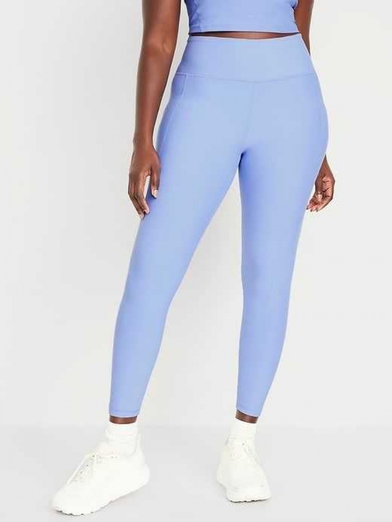 Old Navy High-Waisted PowerSoft 7/8 Leggings Blue | OZL692035