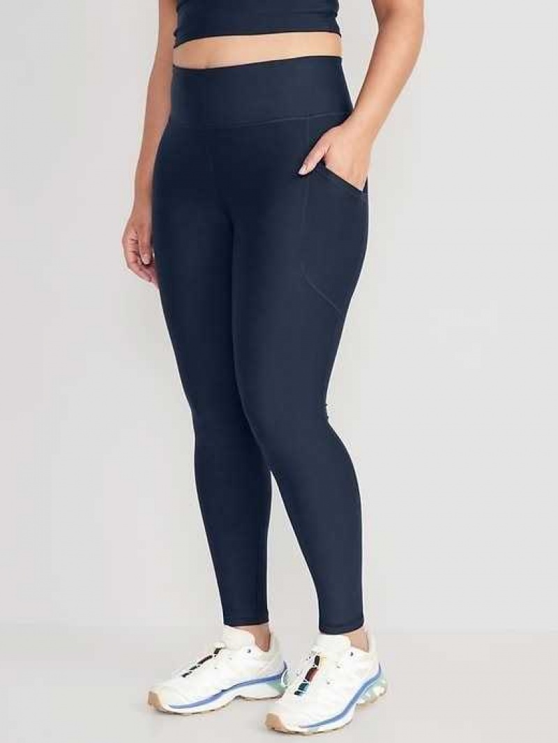 Old Navy High-Waisted PowerSoft 7/8 Leggings Navy | HKV582034