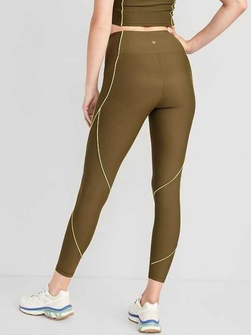 Old Navy High-Waisted PowerSoft 7/8 Leggings Conifer | GZT735268