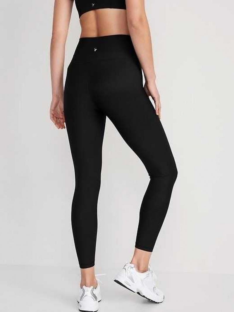 Old Navy High-Waisted PowerSoft 7/8 Leggings Black | WDE105379