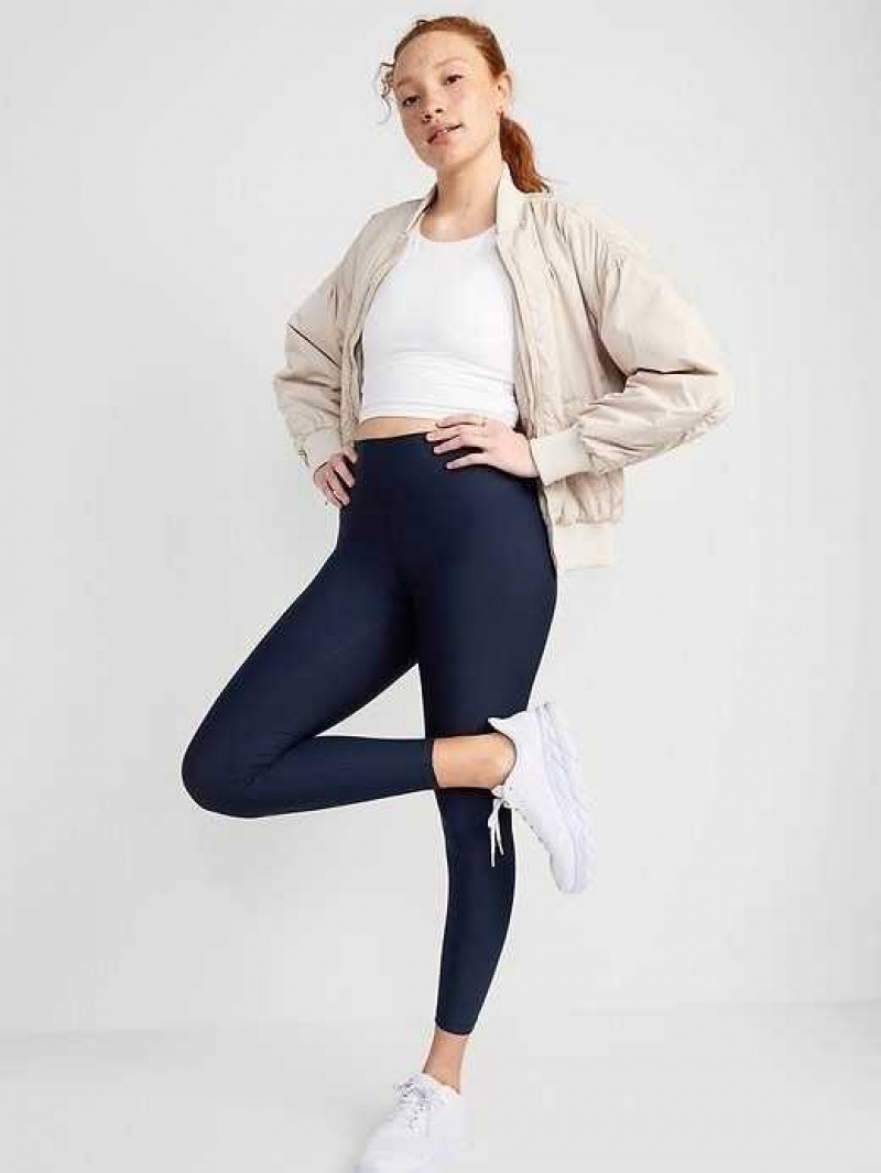 Old Navy High-Waisted PowerSoft 7/8 Leggings Navy | VRT538027