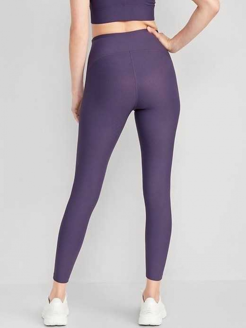 Old Navy High-Waisted PowerSoft 7/8 Mixed-Fabric Leggings Nebula | CSW034897