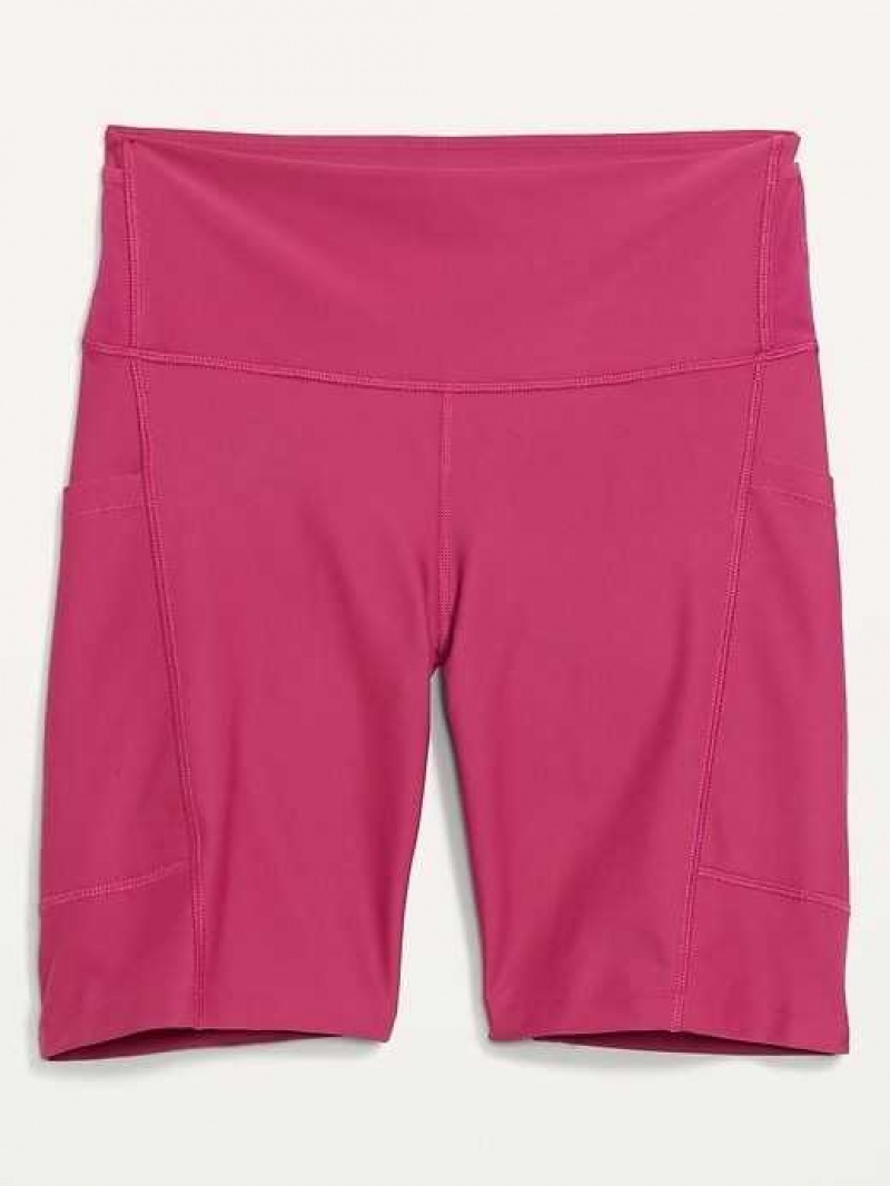 Old Navy High-Waisted PowerSoft Biker Shorts Fuchsia | CRG875319