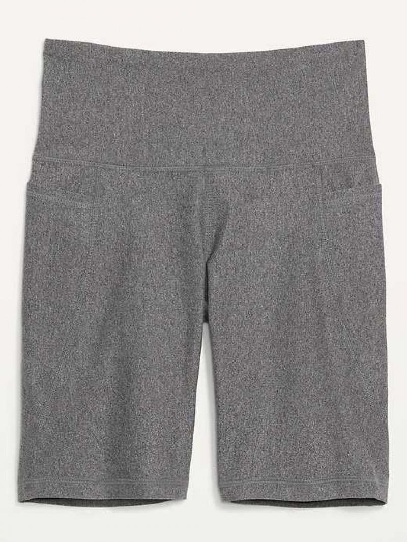 Old Navy High-Waisted PowerSoft Biker Shorts Grey | BDV860714