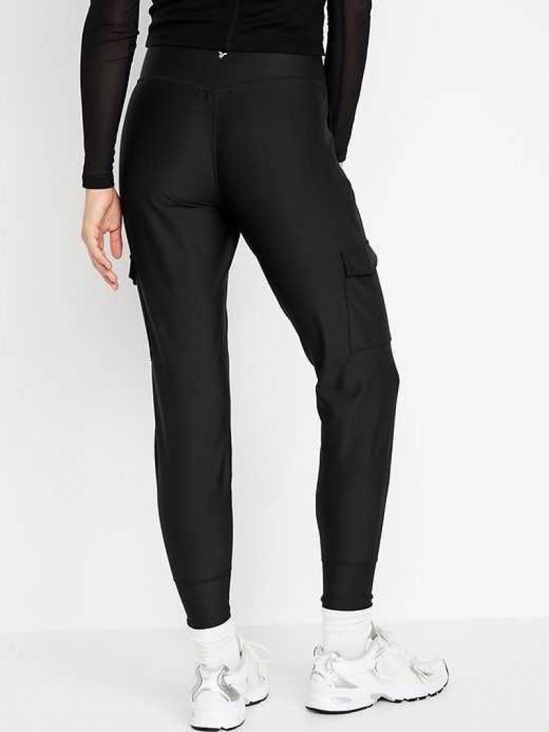 Old Navy High-Waisted PowerSoft Cargo Joggers Black | UMK194728