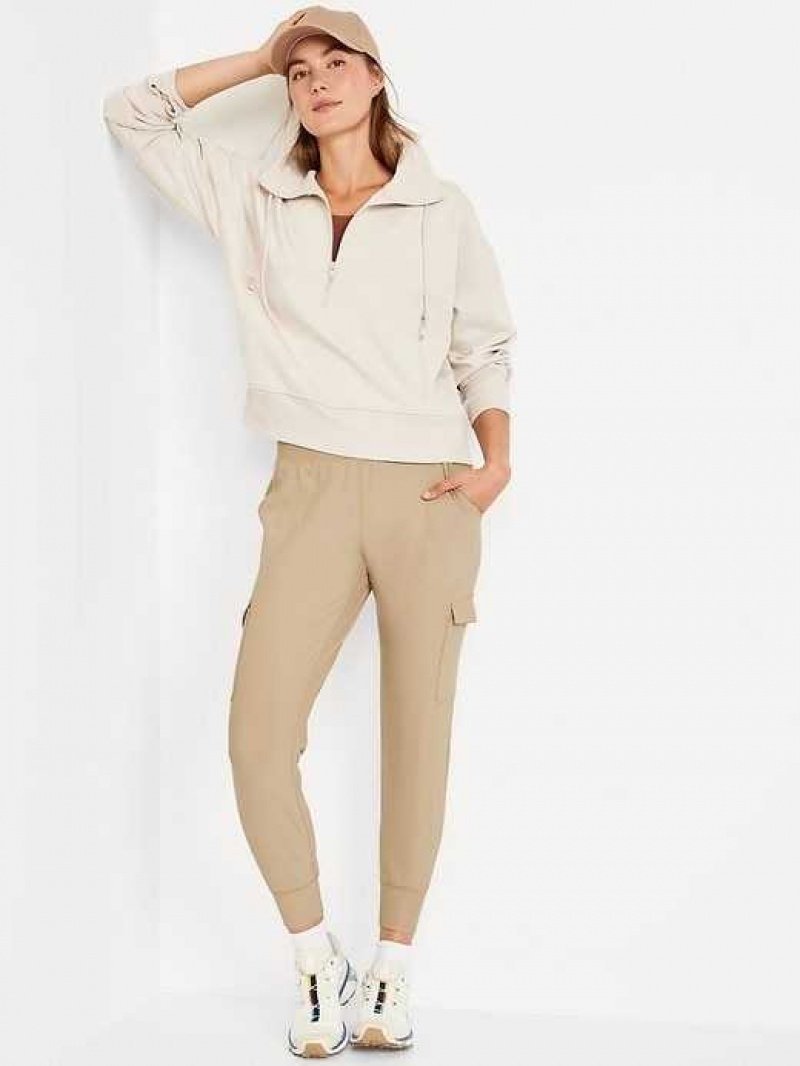 Old Navy High-Waisted PowerSoft Cargo Joggers Beige | JWI798241