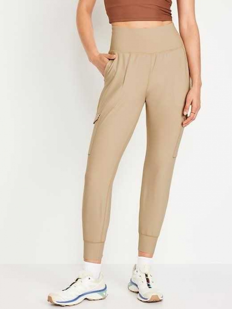 Old Navy High-Waisted PowerSoft Cargo Joggers Beige | JWI798241