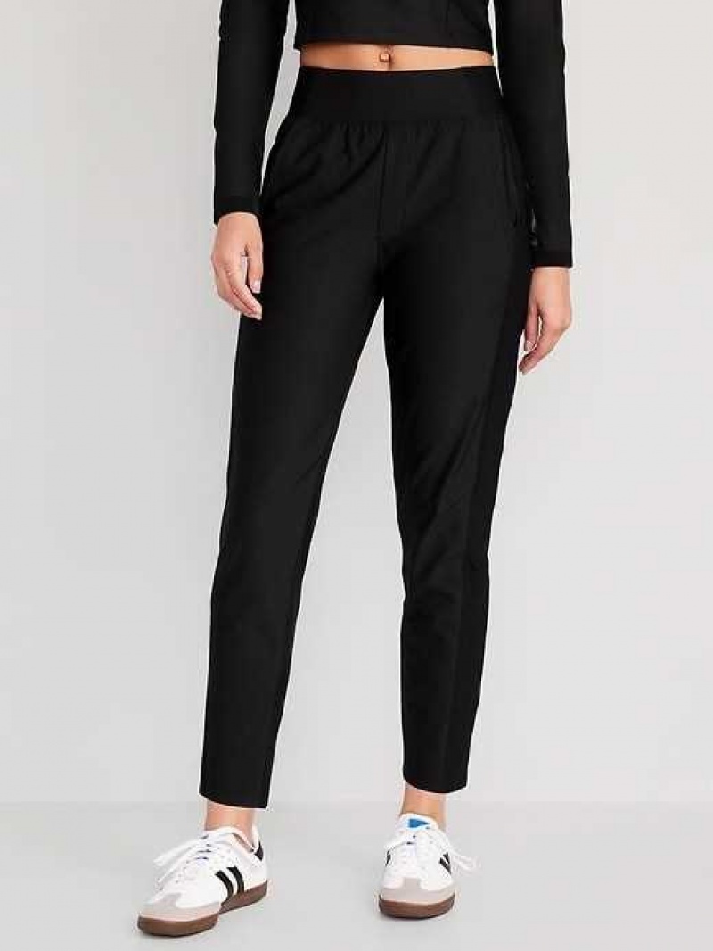 Old Navy High-Waisted PowerSoft Combination Taper Pants Black | IPJ304178