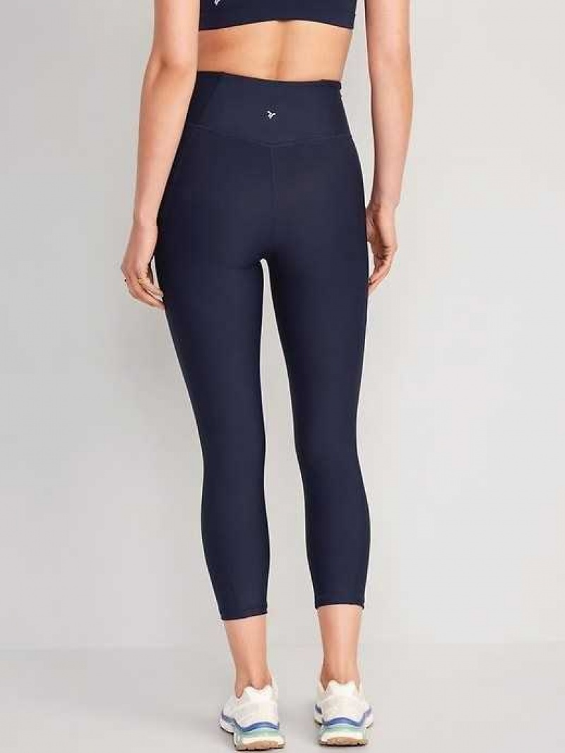 Old Navy High-Waisted PowerSoft Crop Leggings Navy | MWB214906