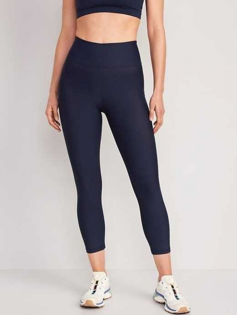 Old Navy High-Waisted PowerSoft Crop Leggings Navy | MWB214906