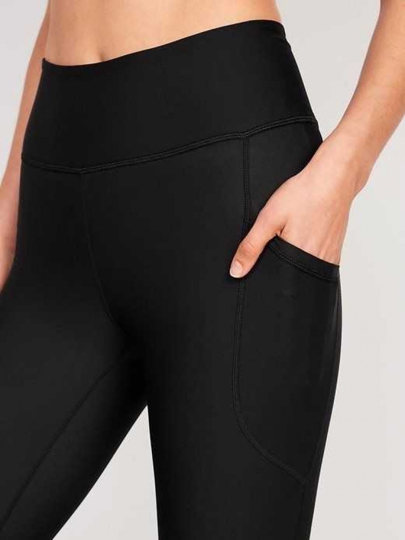 Old Navy High-Waisted PowerSoft Crop Leggings Black | YMO986412