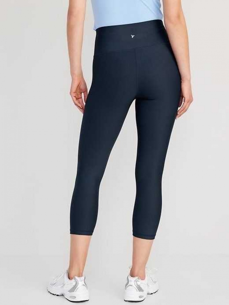 Old Navy High-Waisted PowerSoft Crop Leggings Navy | FMY730894