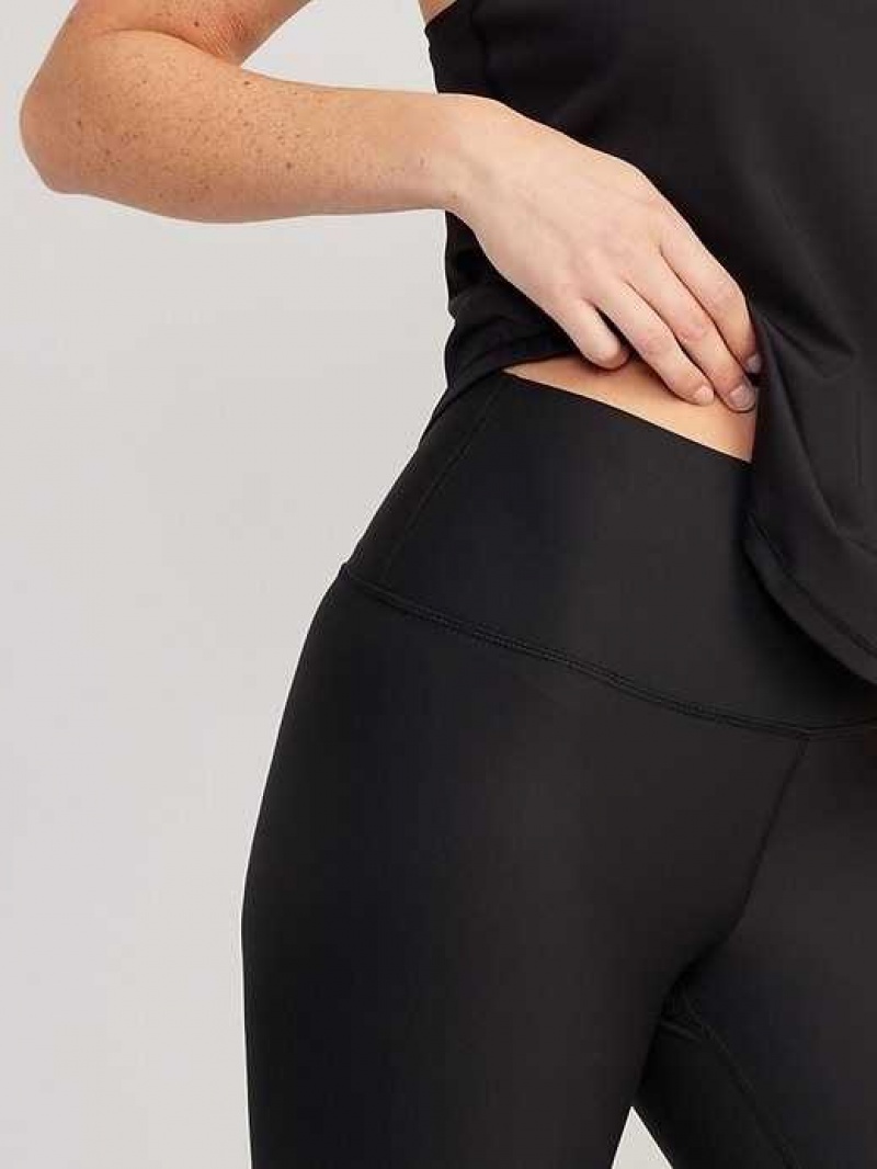 Old Navy High-Waisted PowerSoft Crop Leggings Black | EDM183904