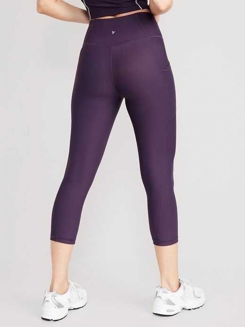 Old Navy High-Waisted PowerSoft Crop Leggings Nebula | DTM752849