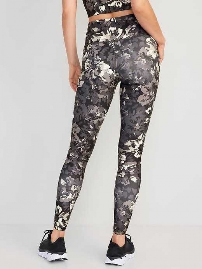 Old Navy High-Waisted PowerSoft Leggings Black Grey | WJZ465709