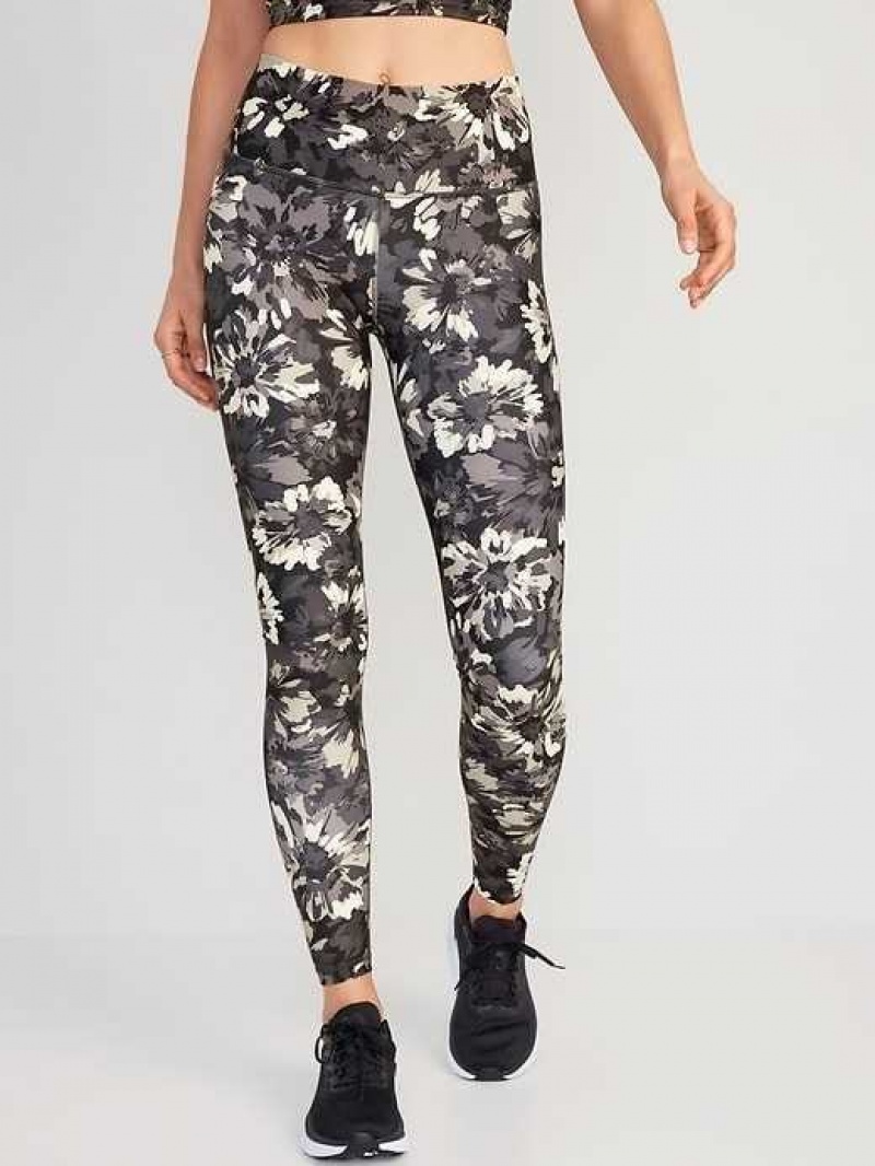 Old Navy High-Waisted PowerSoft Leggings Black Grey | WJZ465709