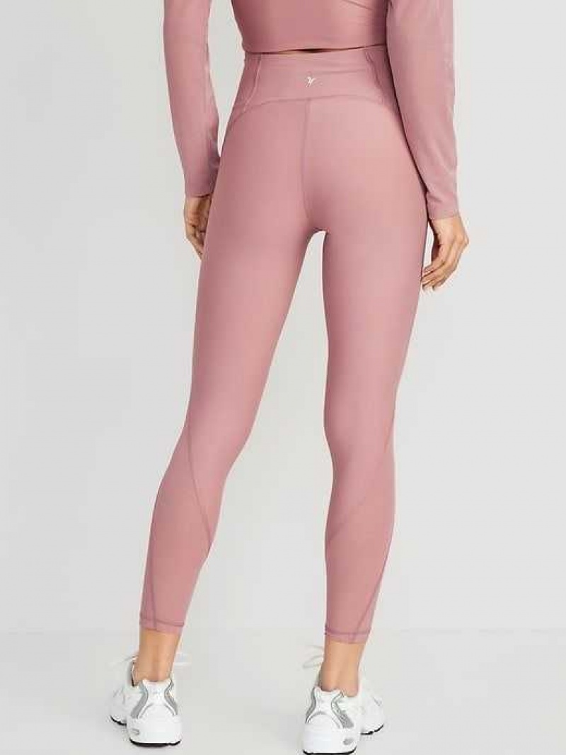 Old Navy High-Waisted PowerSoft Mesh-Panel 7/8 Leggings Rose | SCI682039