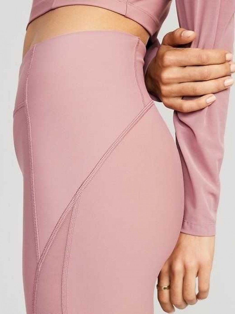 Old Navy High-Waisted PowerSoft Mesh-Panel 7/8 Leggings Rose | SCI682039