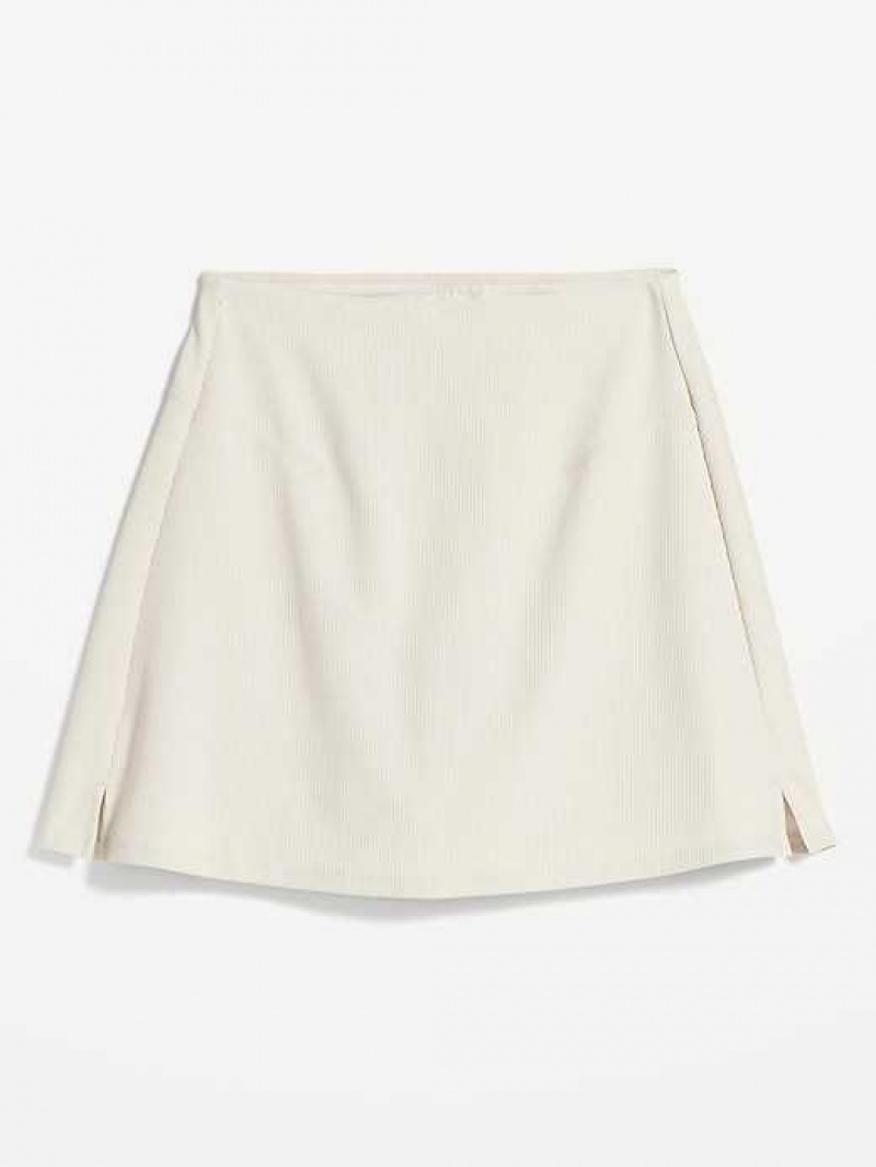 Old Navy High-Waisted PowerSoft Rib-Knit Skort Beige | ADX254680