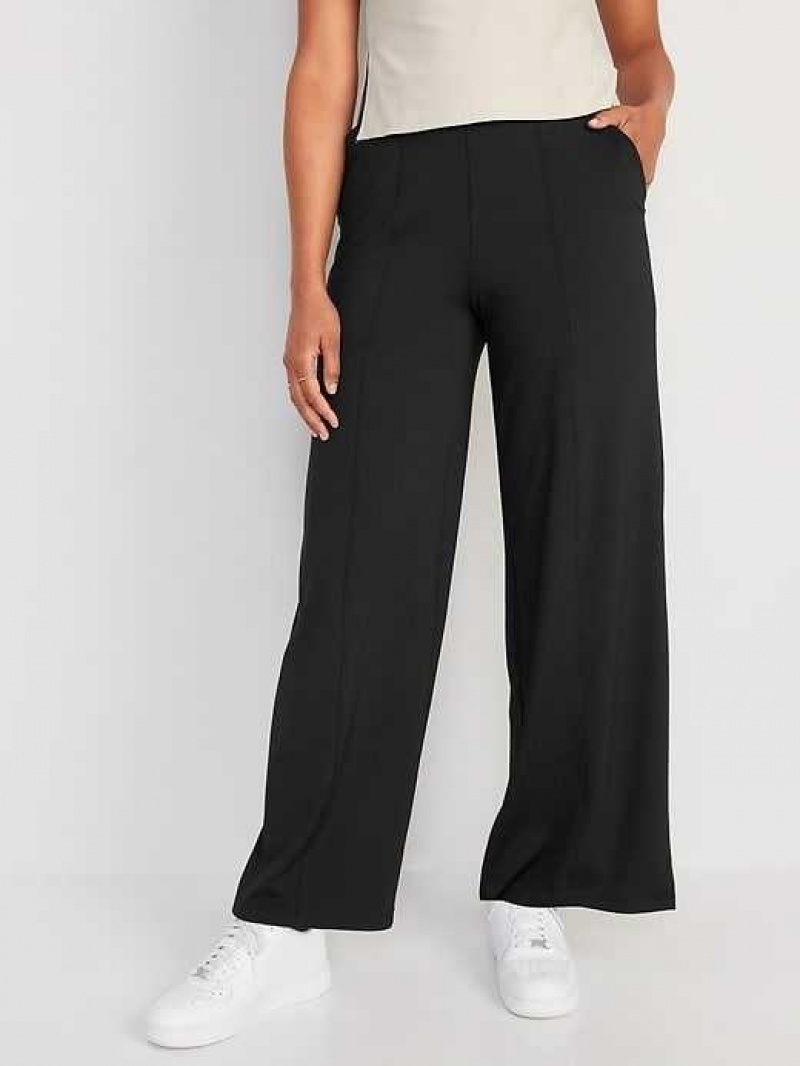 Old Navy High-Waisted PowerSoft Wide-Leg Pants Black | KAN412308