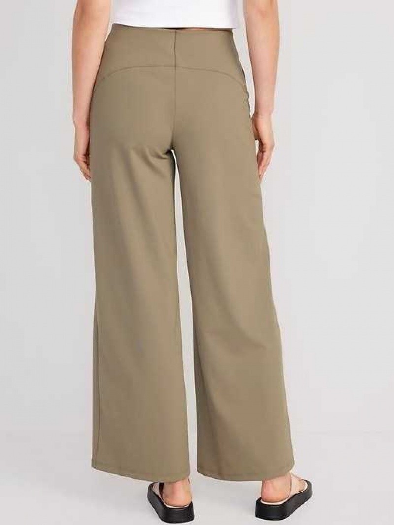 Old Navy High-Waisted PowerSoft Wide-Leg Pants Fir Tree | ERL926057