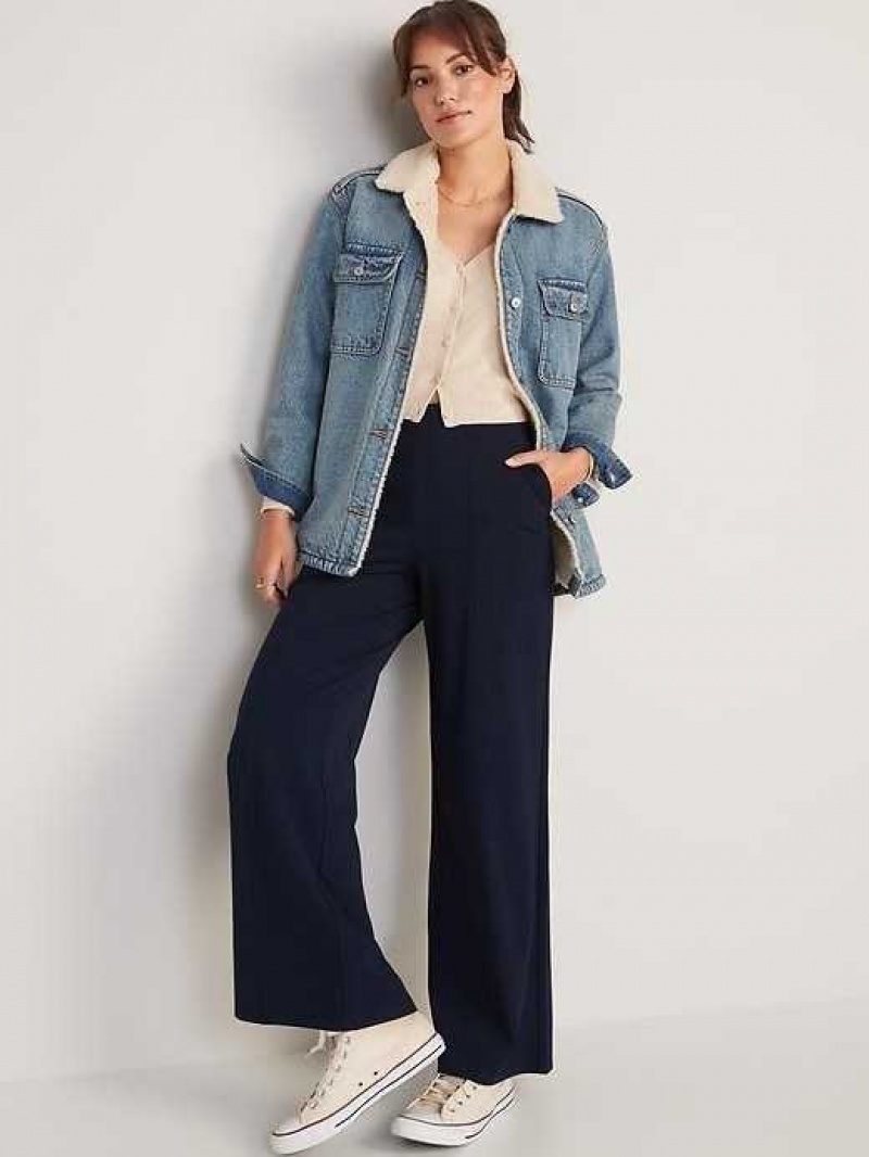 Old Navy High-Waisted PowerSoft Wide-Leg Pants Navy | AYH476085