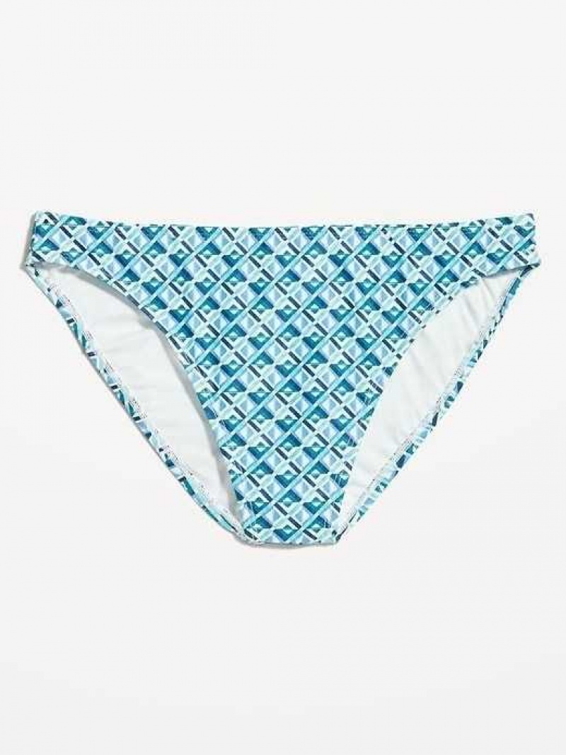 Old Navy High-Waisted Printed French-Cut Bikini Swim Bottoms Blue | BMP213049