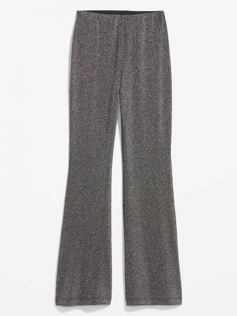 Old Navy High-Waisted Pull-On Flare Pants Black Silver | RBN286504