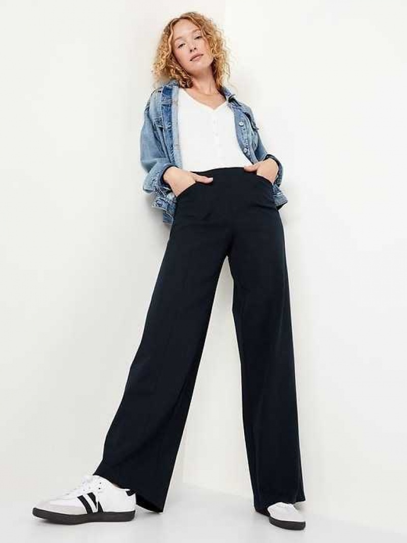 Old Navy High-Waisted Pull-On Pixie Wide-Leg Pants Navy | QJH521908