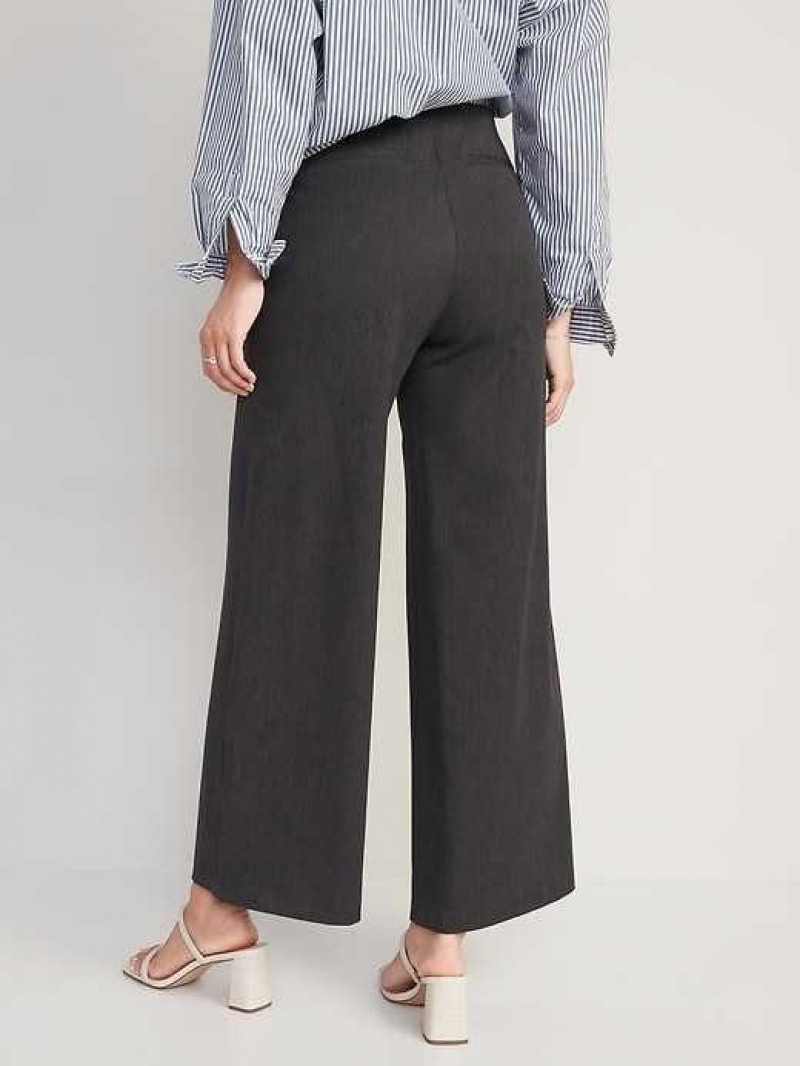 Old Navy High-Waisted Pull-On Pixie Wide-Leg Pants Dark Grey | MVP962718