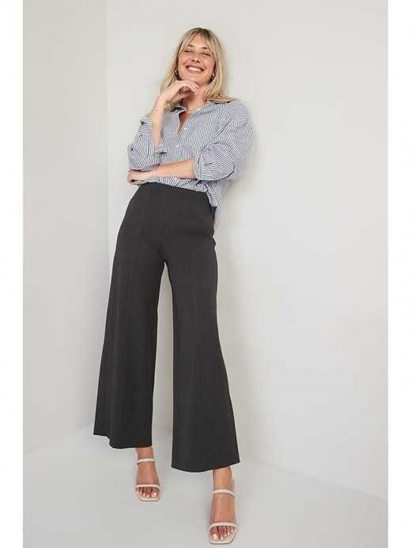 Old Navy High-Waisted Pull-On Pixie Wide-Leg Pants Dark Grey | MVP962718