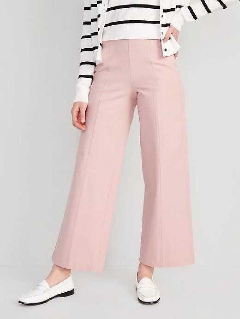 Old Navy High-Waisted Pull-On Pixie Wide-Leg Pants Pink | KVR087162