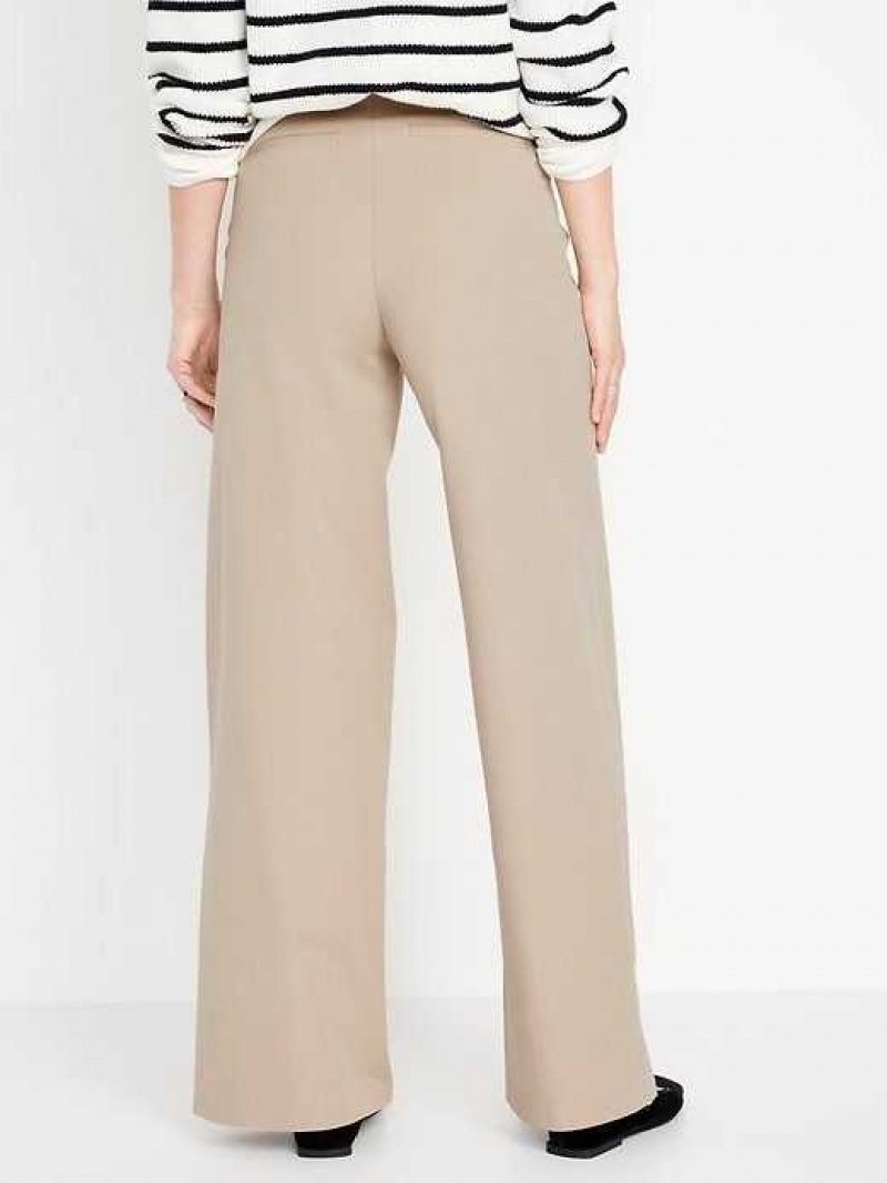 Old Navy High-Waisted Pull-On Pixie Wide-Leg Pants Beige | XDI369540